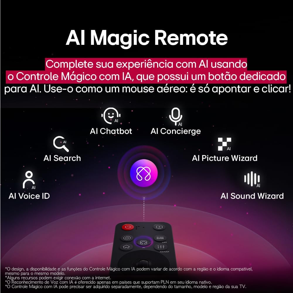 Smart TV LG 50 Polegadas UHD 4K com Alexa, Google Cast e Controle Smart Magic