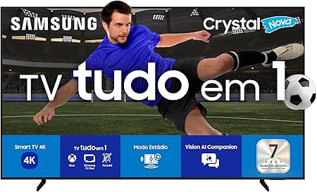 Smart TV Samsung Crystal UHD 4K com Processador Crystal 4K, HDR, Tizen, Gaming Hub e SmartThings