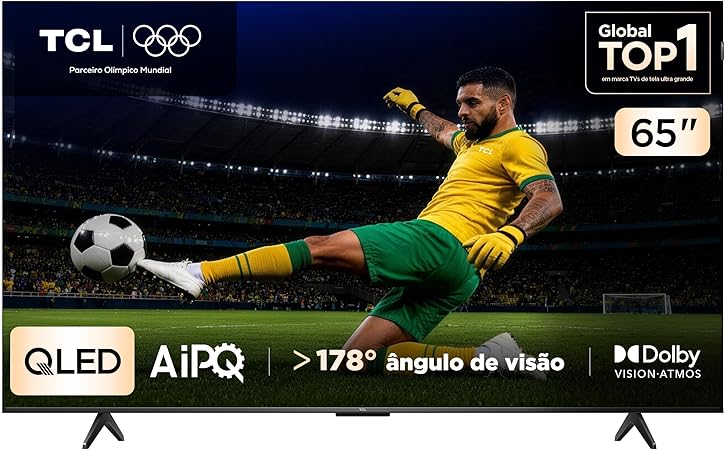 Smart TV TCL 65" QLED 4K Google TV P7K | HDR10+, Dolby Vision e Dolby Atmos