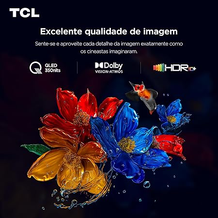 Smart TV TCL 65" QLED 4K Google TV P7K | HDR10+, Dolby Vision e Dolby Atmos
